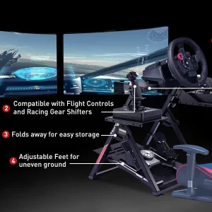 Flight & Racing Simulator Stand, Foldable Gaming Cockpit - Thumbnail Image 6