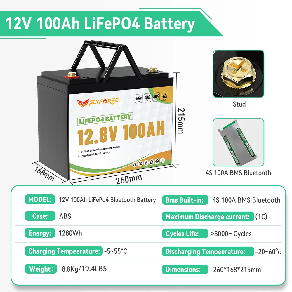 12V 100Ah LiFePO4 Battery Pack - Image 2
