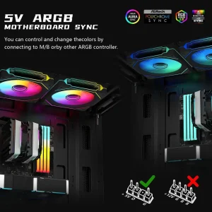 Fans:6 pack 120mm PWM ARGB Case Fan with Fan Hub - Thumbnail Image 4