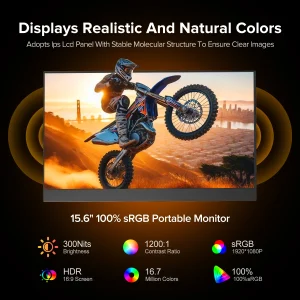 15.6'' 60Hz Portable Monitor 16:9 IPS Screen - Thumbnail Image 2