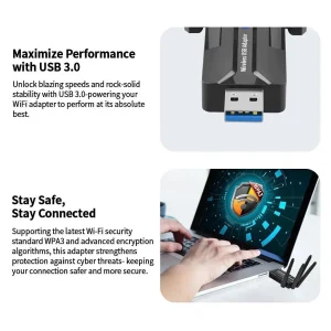Wireless Network Adapter 1800Mbps Dual Band - Thumbnail Image 5