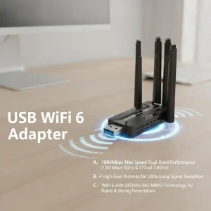 Wireless Network Adapter 1800Mbps Dual Band - Thumbnail Image 9