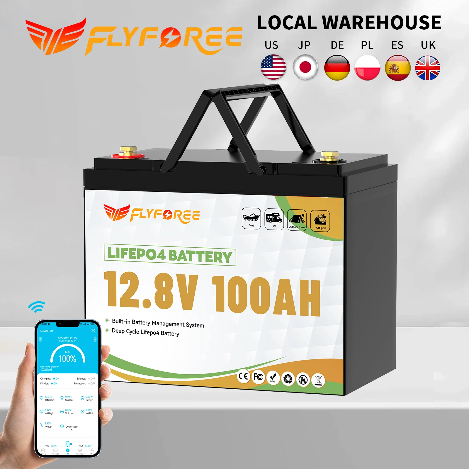 12V 100Ah LiFePO4 Battery Pack - Image 1