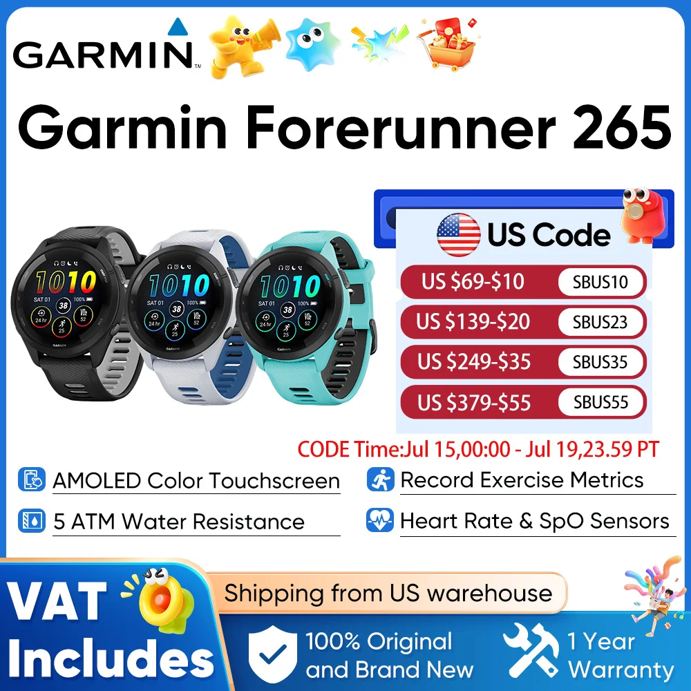 Garmin Forerunner 265 GPS 46mm Smartwatch - Image 1