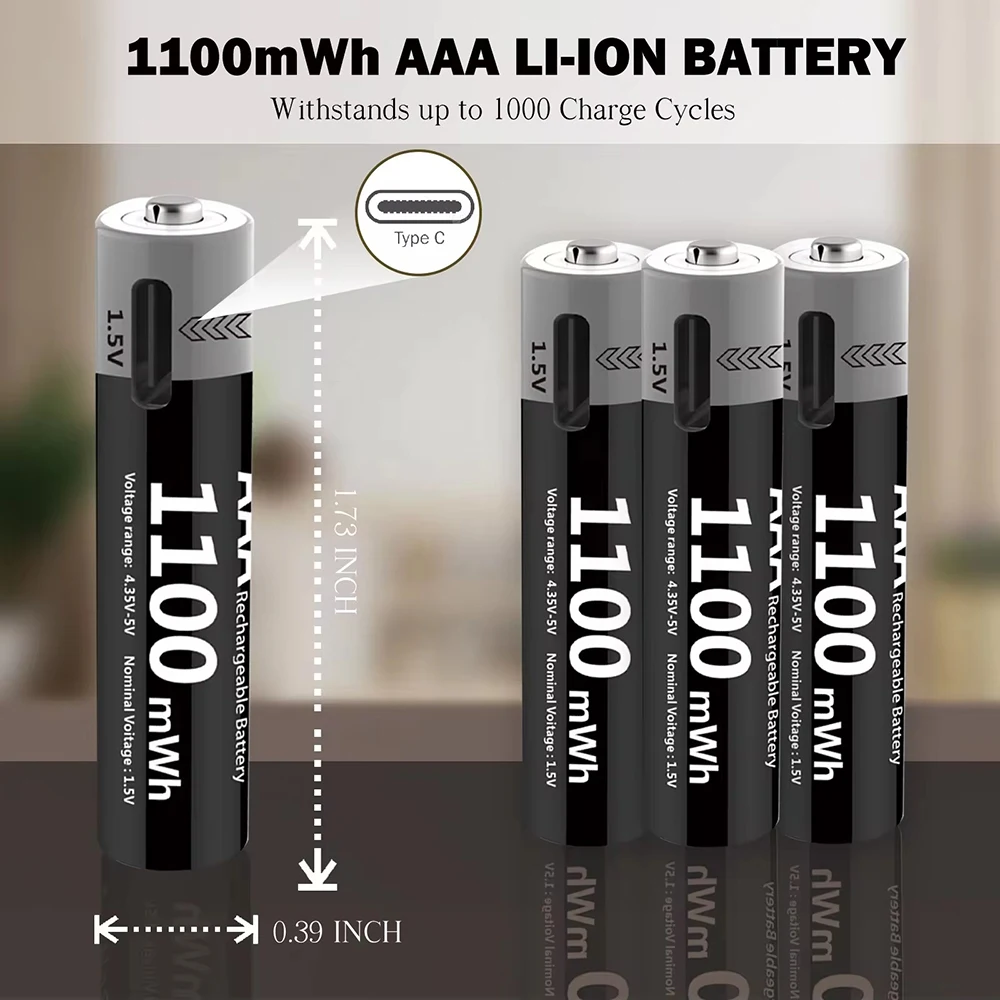 1.5V 1100mWh AAA Rechargeable Battery - Image 2
