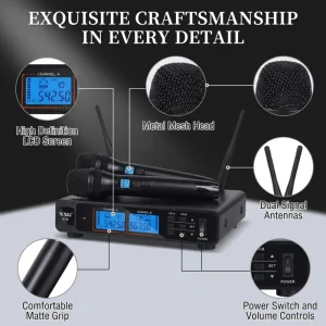 K-6 Dual Handheld Professional Wireless Microphone System, - Thumbnail Image 6