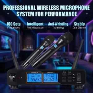K-6 Dual Handheld Professional Wireless Microphone System, - Thumbnail Image 5