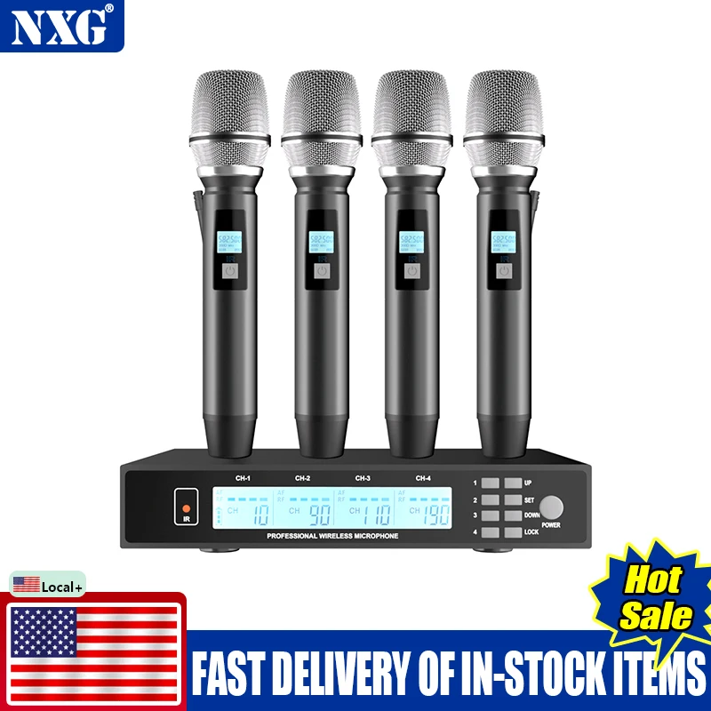 NXG  Wireless Microphone System, 4‑Channel - Image 1