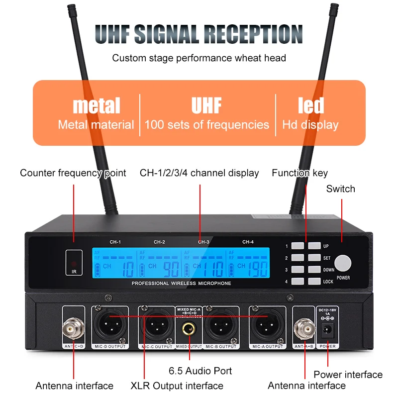 NXG  Wireless Microphone System, 4‑Channel - Image 5