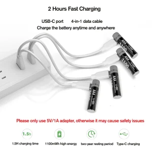 1.5V 1100mWh AAA Rechargeable Battery - Thumbnail Image 3