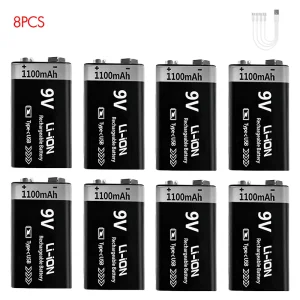 USB 9V Rechargeable Battery 1100mAh Type-C - Thumbnail Image 5