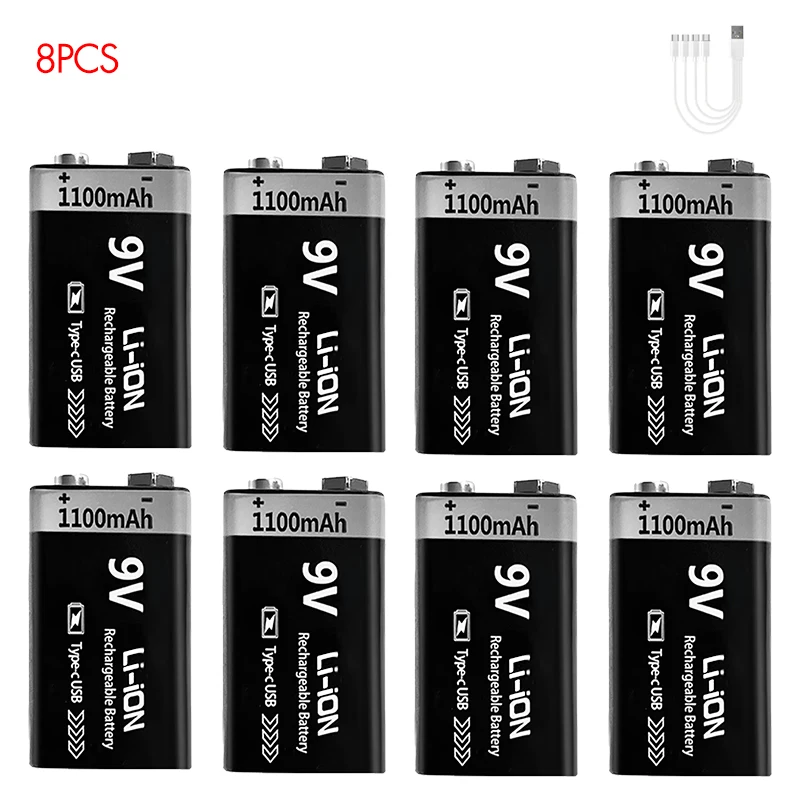 USB 9V Rechargeable Battery 1100mAh Type-C - Image 5