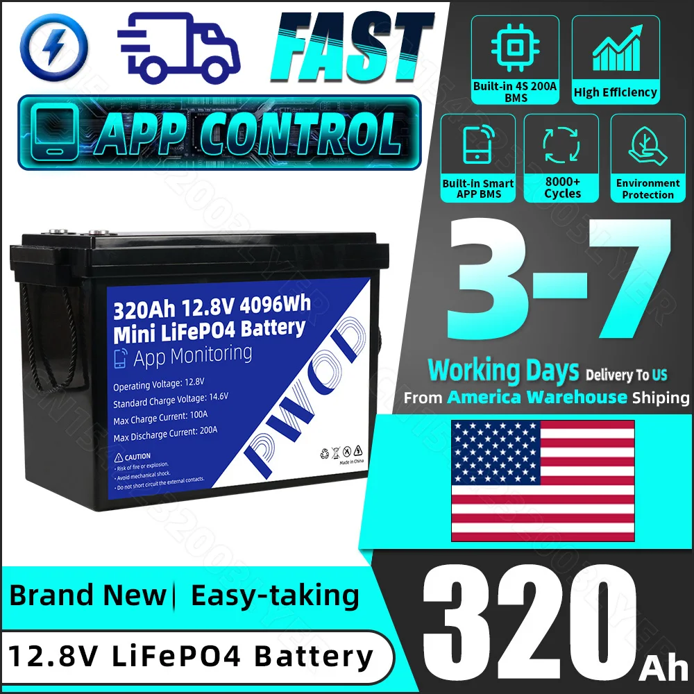 1-2PCS 12V 300AH 320Ah Lifepo4 Battery Pack - Image 1