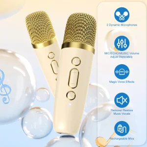 Portable Bluetooth Speaker with 2 Wireless Microphones - Thumbnail Image 3