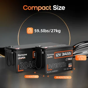 12V 314Ah LiFePO4 Battery, Capacity 4019Wh, Size MINI - Thumbnail Image 6
