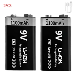 USB 9V Rechargeable Battery 1100mAh Type-C