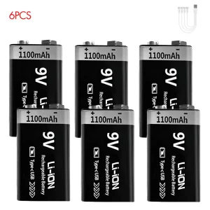 USB 9V Rechargeable Battery 1100mAh Type-C - Thumbnail Image 7