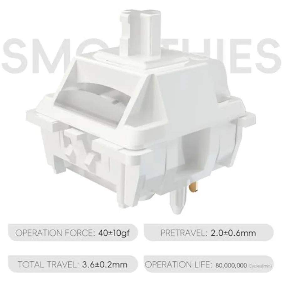 Smoothie Linear Switches, RGB LED 5 Pin White 22mm - Image 2