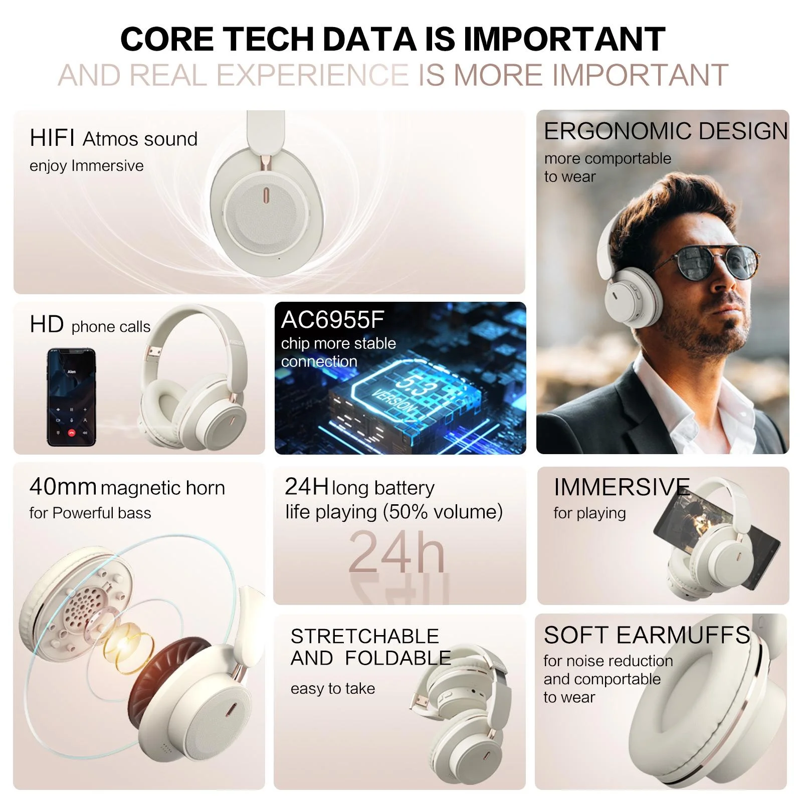 Bluetooth Headphones Wireless Headset - Image 2