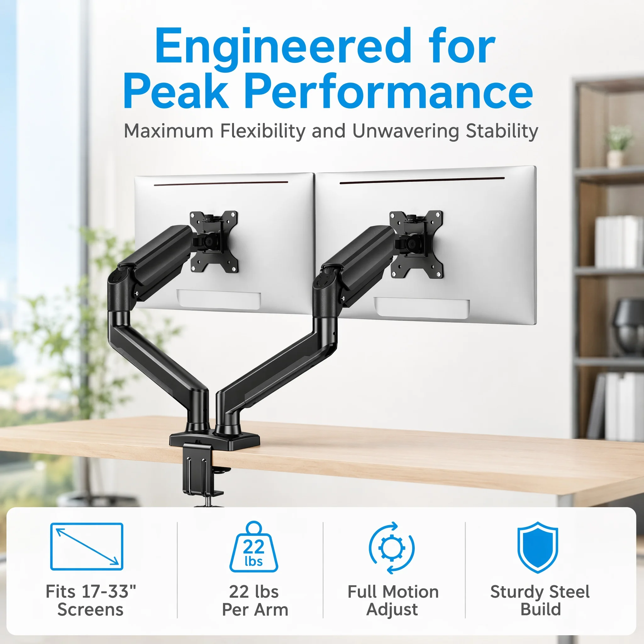 Dual Monitor Stand up to 33 Inches Screen - Image 5