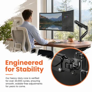 Single Monitor Arm 13-34"Adjustable Gas Spring Arm, - Thumbnail Image 3