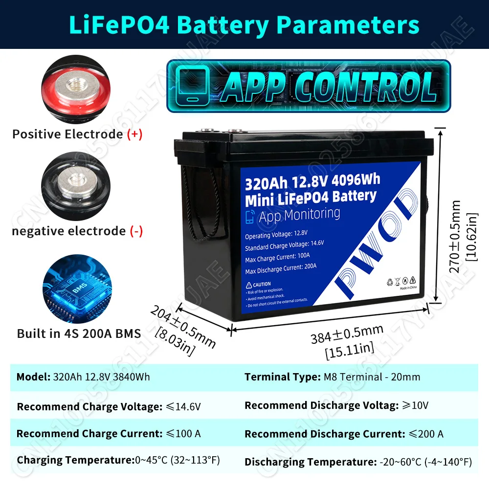1-2PCS 12V 300AH 320Ah Lifepo4 Battery Pack - Image 2