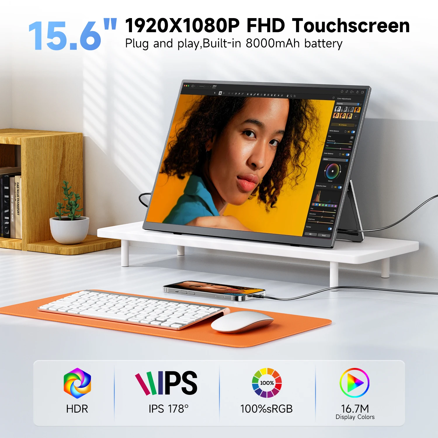 15.6" Touch Screen Portable Monitor - Image 2