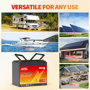 LiFePO4 12V 100Ah Battery Pack 12.8V Lithium Battery - Thumbnail Image 6