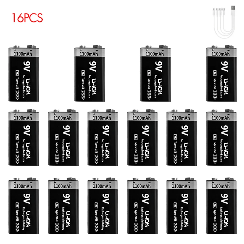 USB 9V Rechargeable Battery 1100mAh Type-C - Image 8
