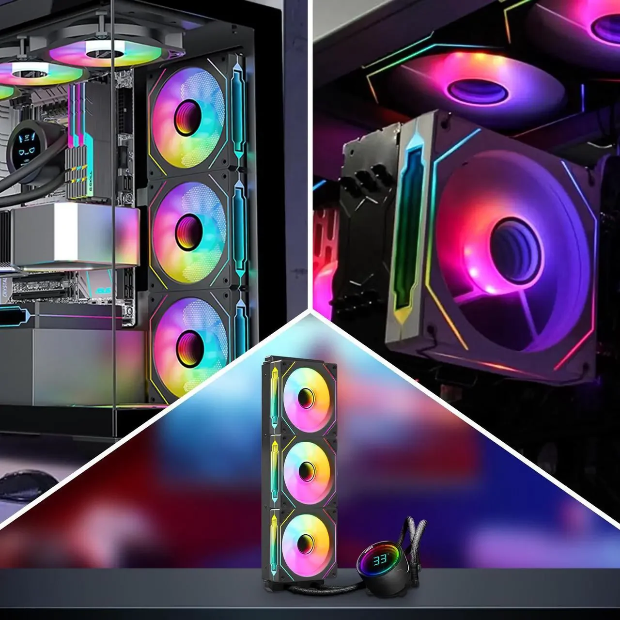 Fans:6 pack 120mm PWM ARGB Case Fan with Fan Hub - Image 6
