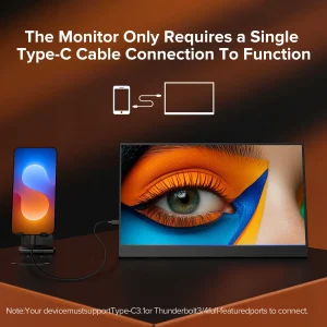 15.6'' 60Hz Portable Monitor 16:9 IPS Screen - Thumbnail Image 3