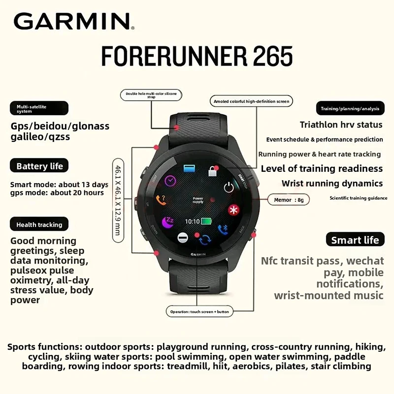 Garmin Forerunner 265 GPS 46mm Smartwatch - Image 3
