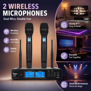 K-6 Dual Handheld Professional Wireless Microphone System, - Thumbnail Image 4