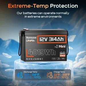 12V 314Ah LiFePO4 Battery, Capacity 4019Wh, Size MINI - Thumbnail Image 4