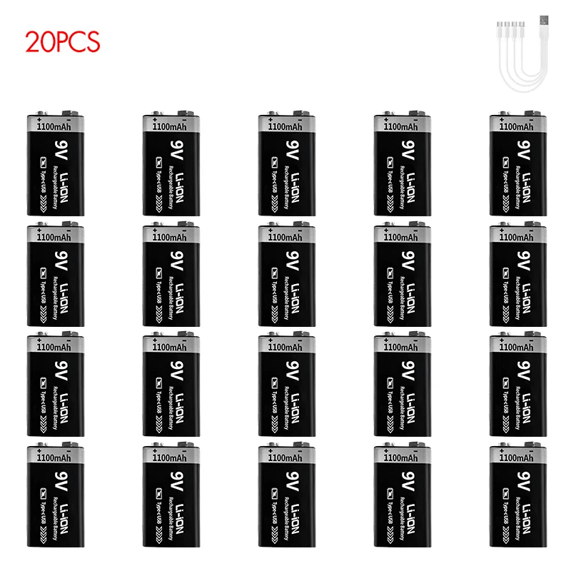 USB 9V Rechargeable Battery 1100mAh Type-C - Image 9