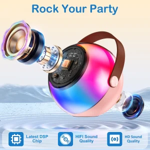 Portable Bluetooth Speaker with 2 Wireless Microphones - Thumbnail Image 2