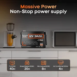 12V 314Ah LiFePO4 Battery, Capacity 4019Wh, Size MINI - Thumbnail Image 5