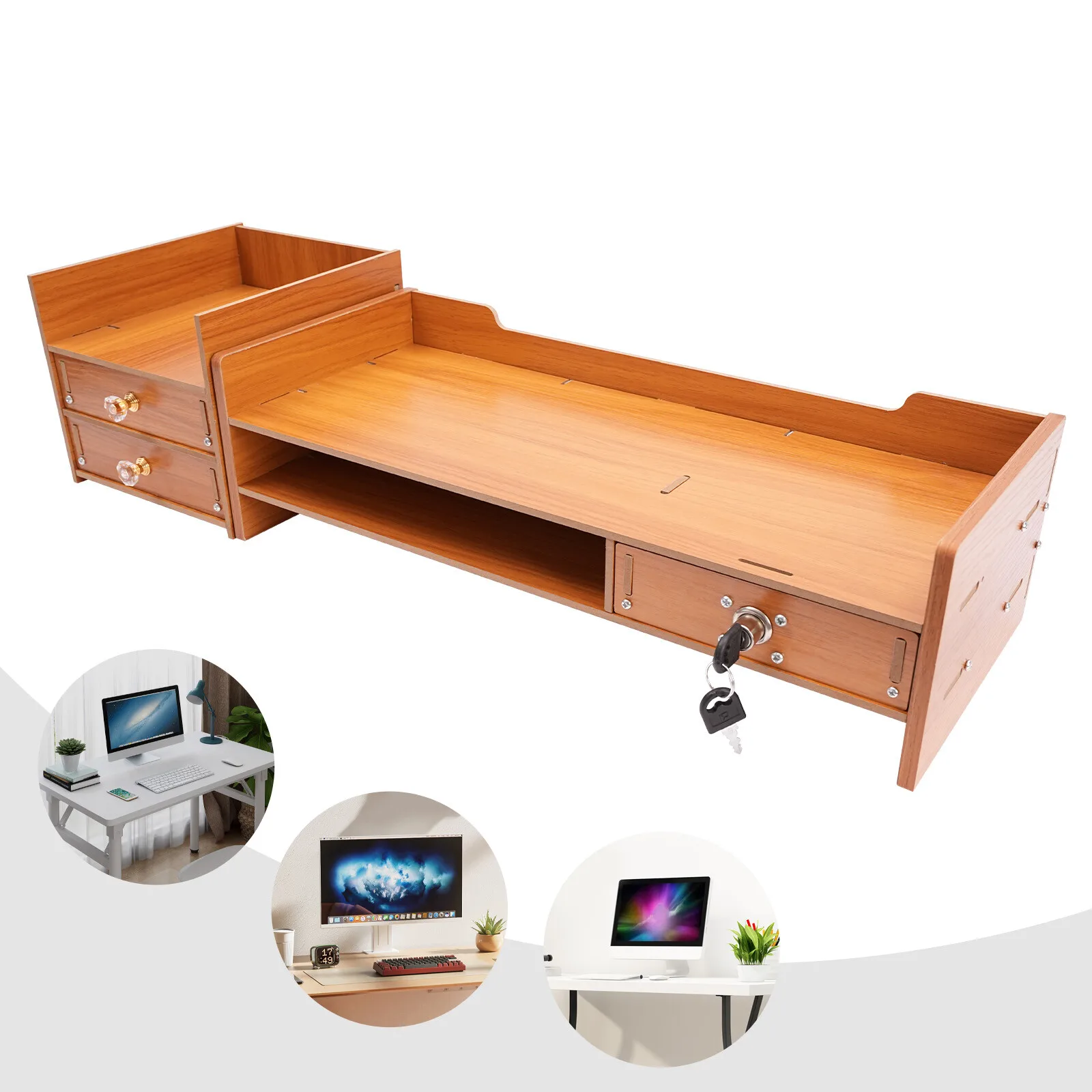 65.5cm/25.8in Tabletop Wooden Desk Organizer - Image 3