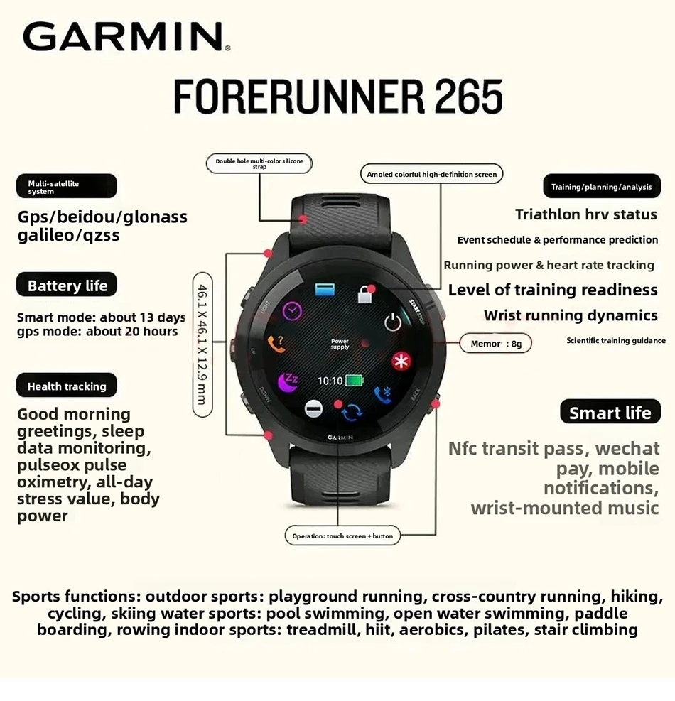 Garmin Forerunner 265 GPS 46mm Smartwatch - Image 5